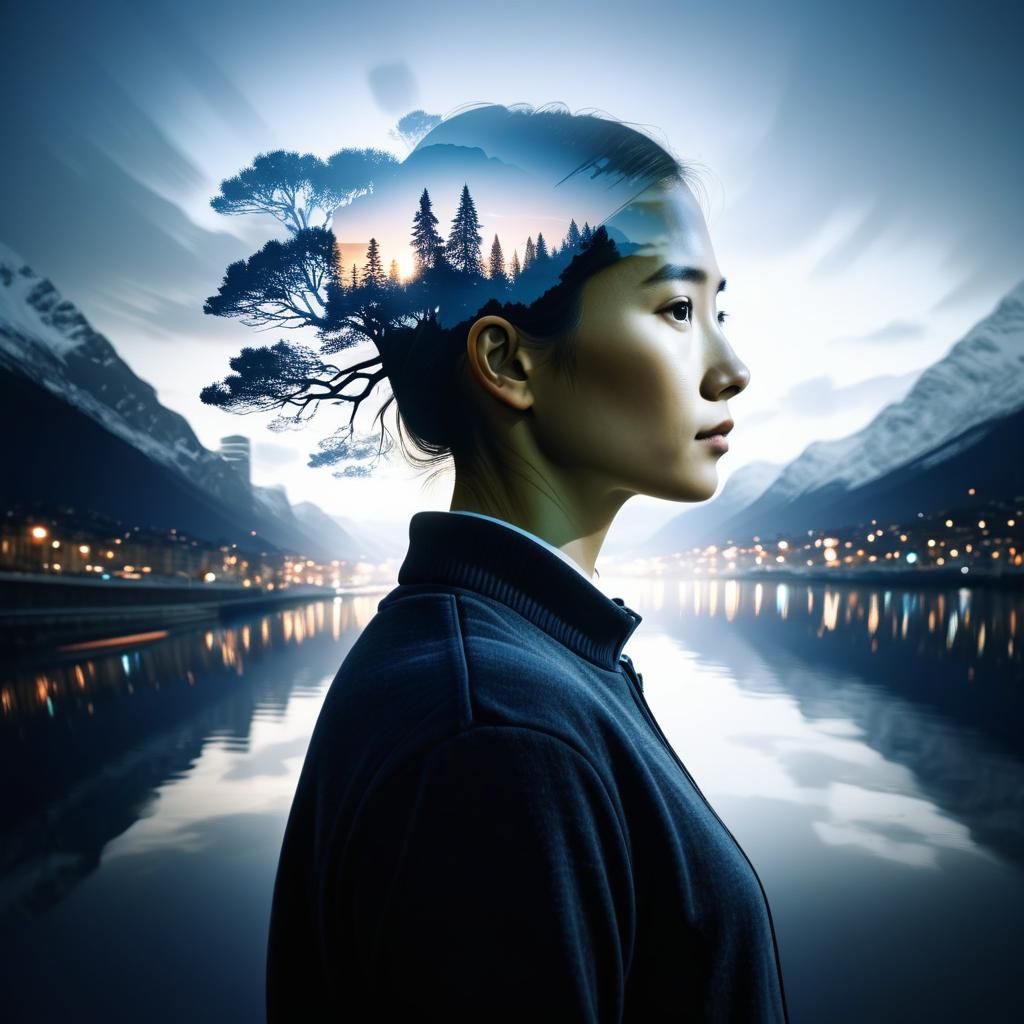 Abstract Double Exposure AI Art