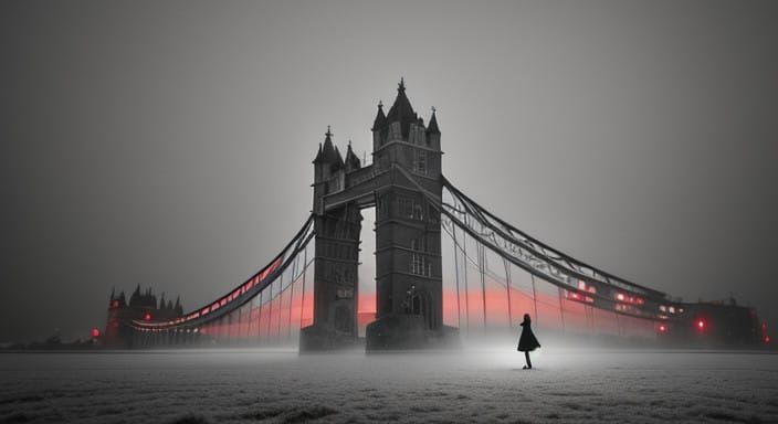 Serene Winter Scene in Monochrome Aesthetic