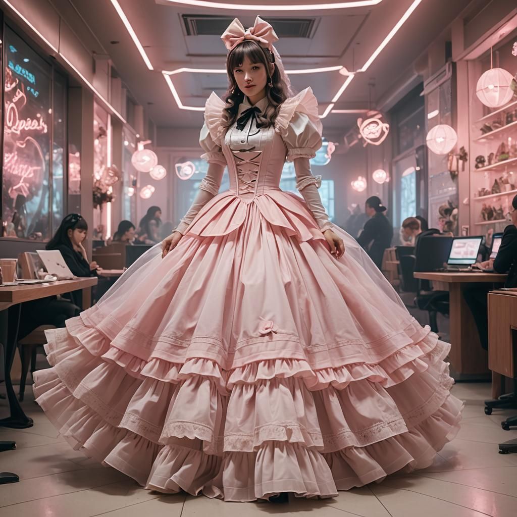 Cyberpunk Sweet Lolita in Neon Future Meeting