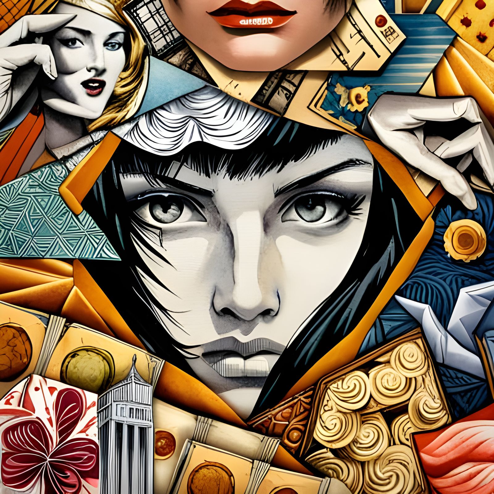 Collage Art in Comic Book Style