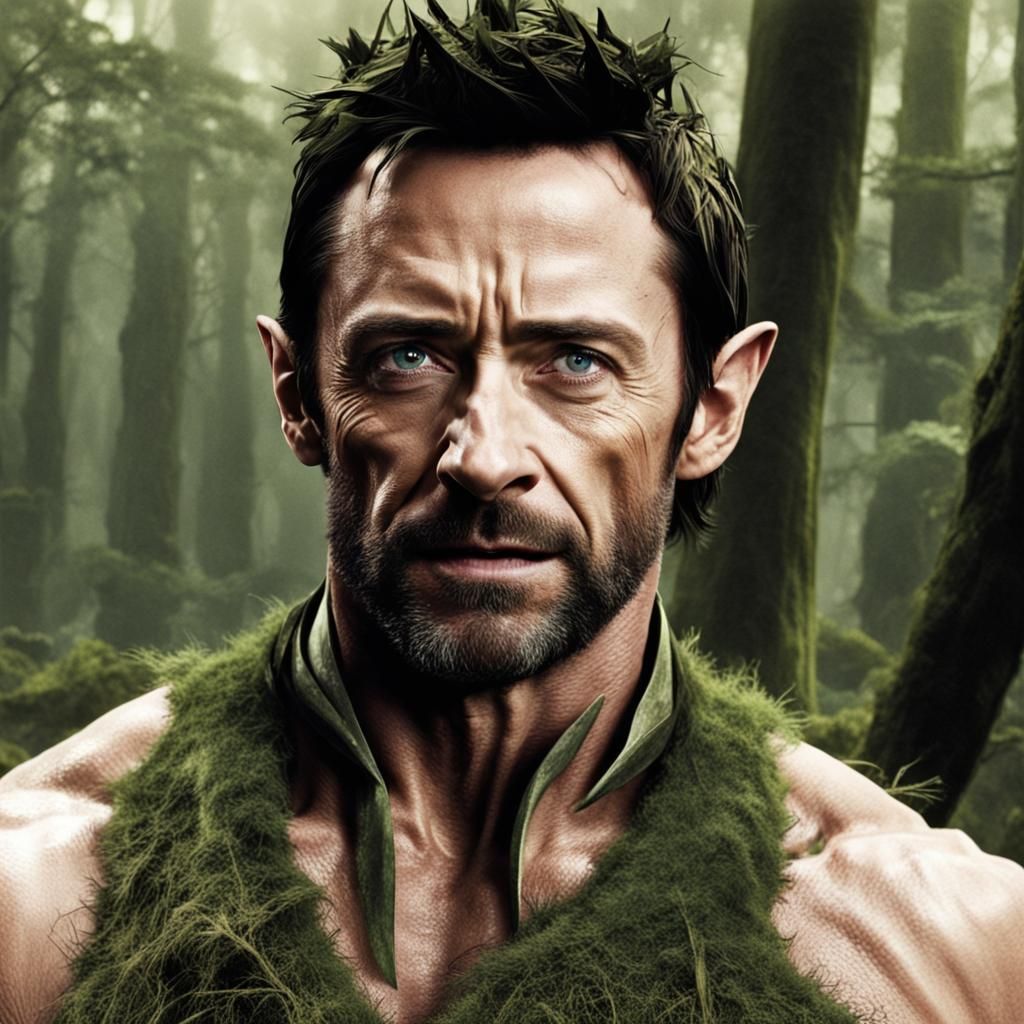 Wood-Elf in Forest Digital Art