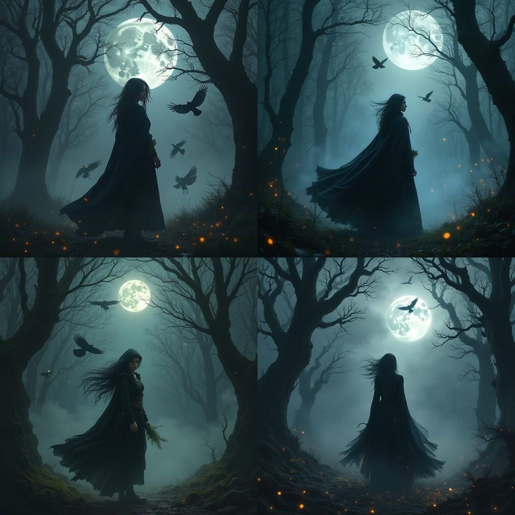 Dark Fantasy Book Cover: Ancient Forest Enchantress