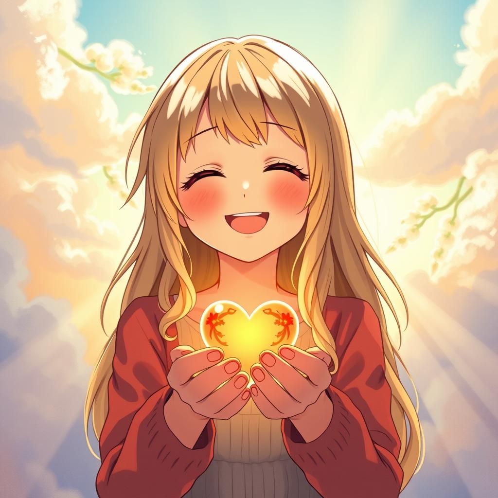 Radiant Anime Girl with Heart, Studio Trigger Style