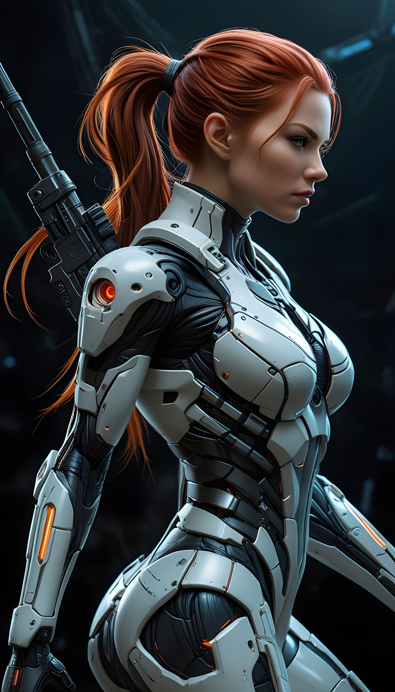 Confident Star Craft Ghost Sniper in Vivid Bioluminescent Ge...