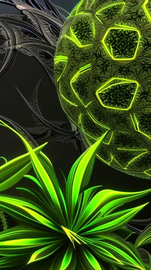 Glowing Gemstone Terrarium with Fractal Flora