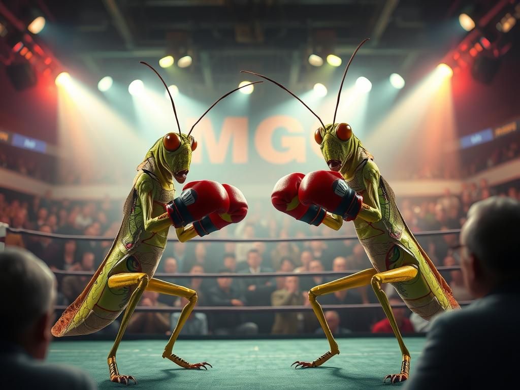 Grasshopper Boxing Match in Vivid Detail
