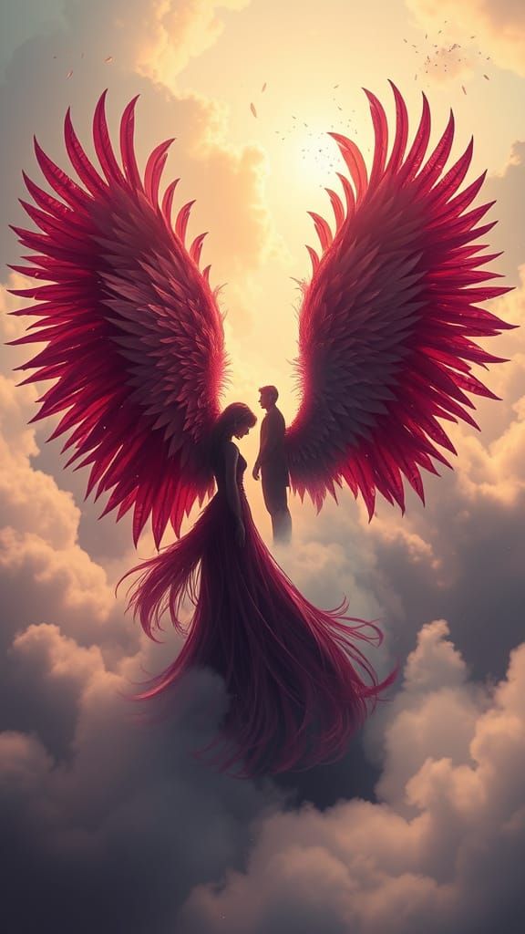 Ethereal Double Exposure Portal Scene with Silhouette of a G...