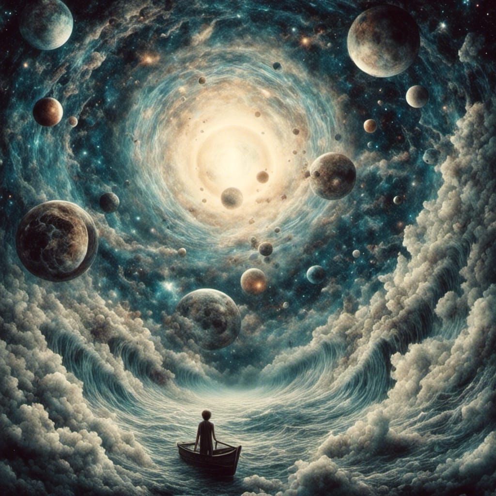 God Creates the Heavens in Hyperrealism