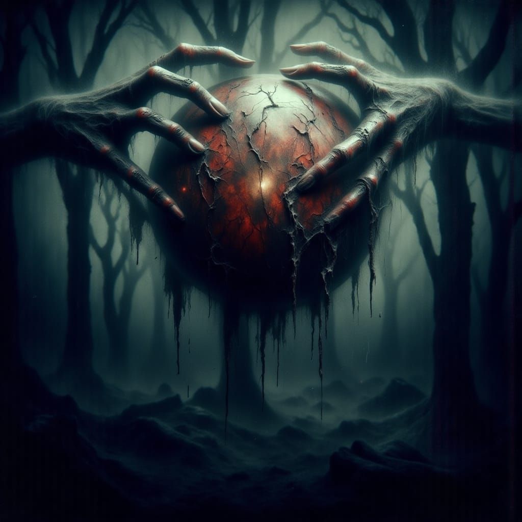 Ethereal Horror Scene in Dark Macabre Style