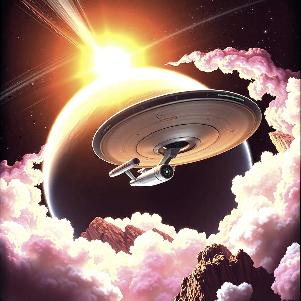 Star Trek Spaceship in Retro Style