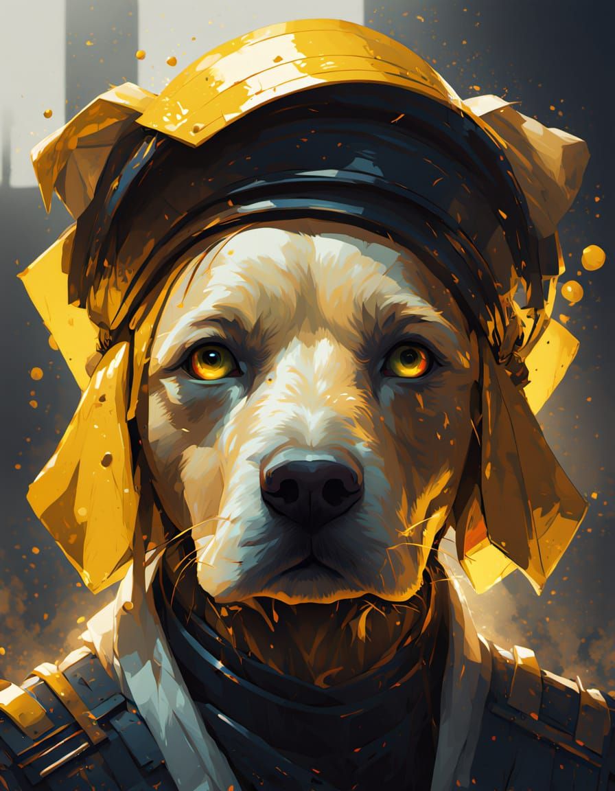 Yellow Lab Portrait in Renaissance Baroque Style