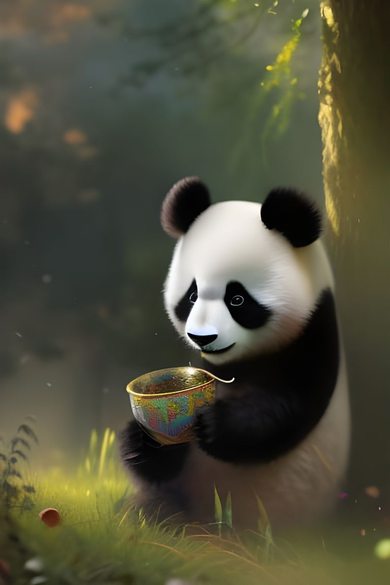 fluffy panda