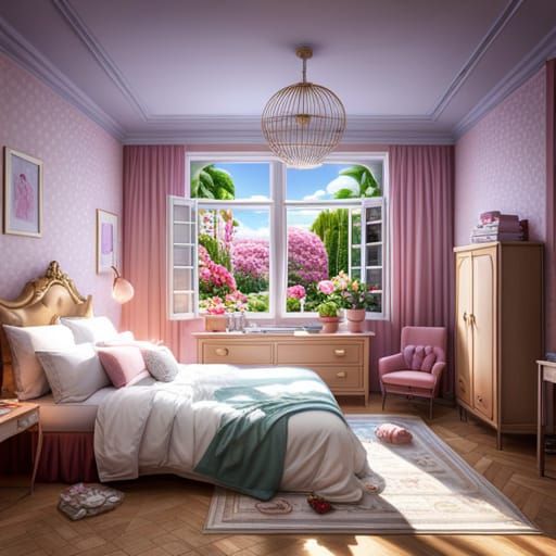 Dream Bedroom in Candy Art Style