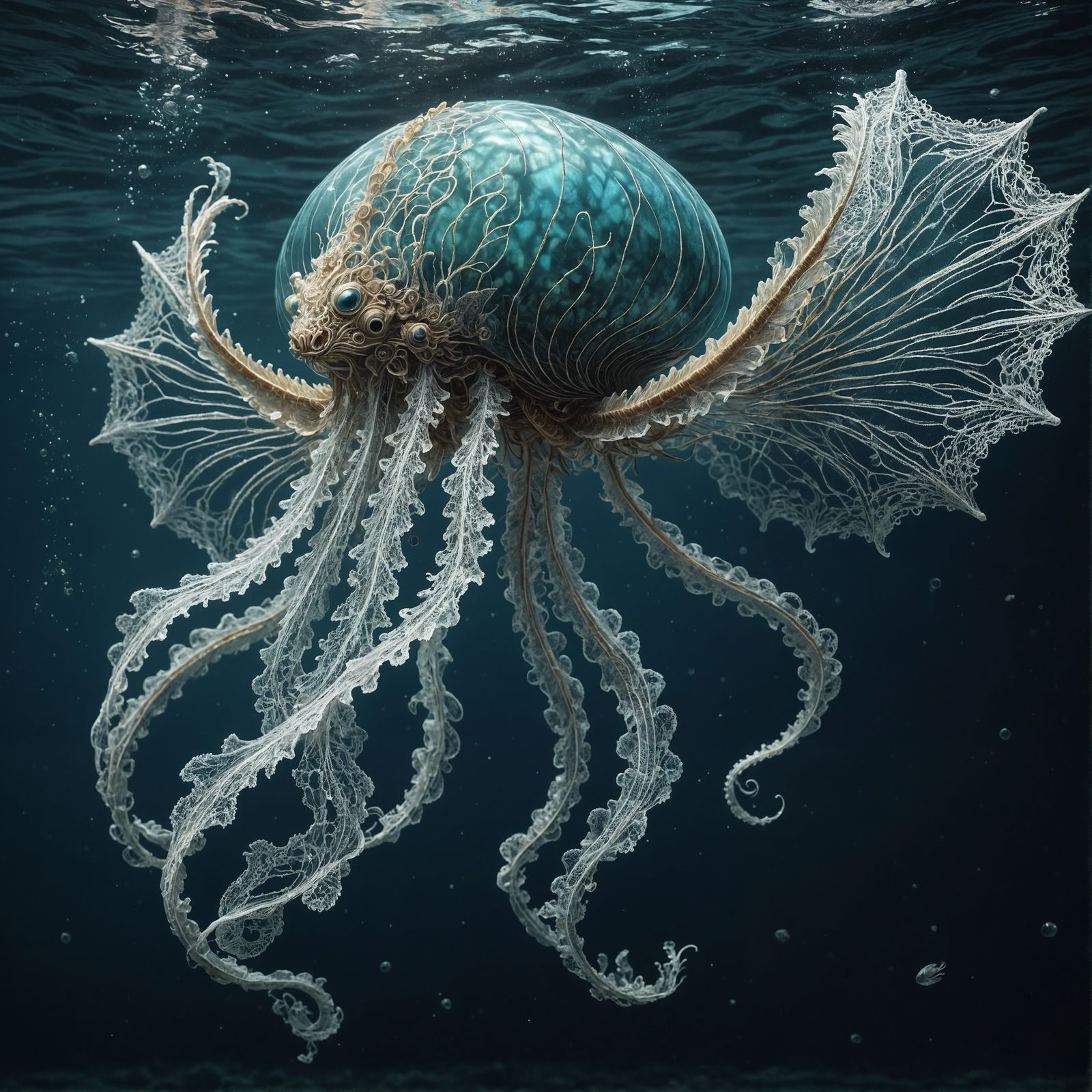 Winged Jellyfish Dragon Hybrid in 3D