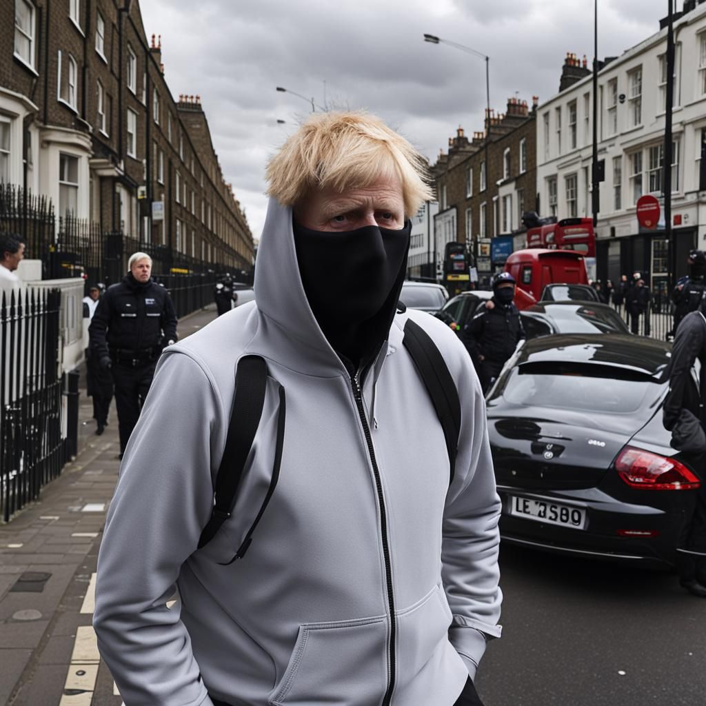 Boris Johnson as UK Roadman in Balaclava