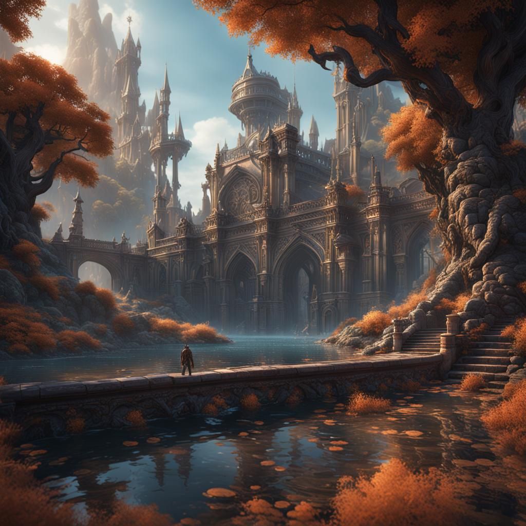 Detailed Matte Painting of Adam in Deep Color