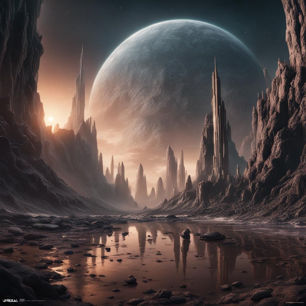Fantastical Interstellar Scene in Detailed Matte Painting