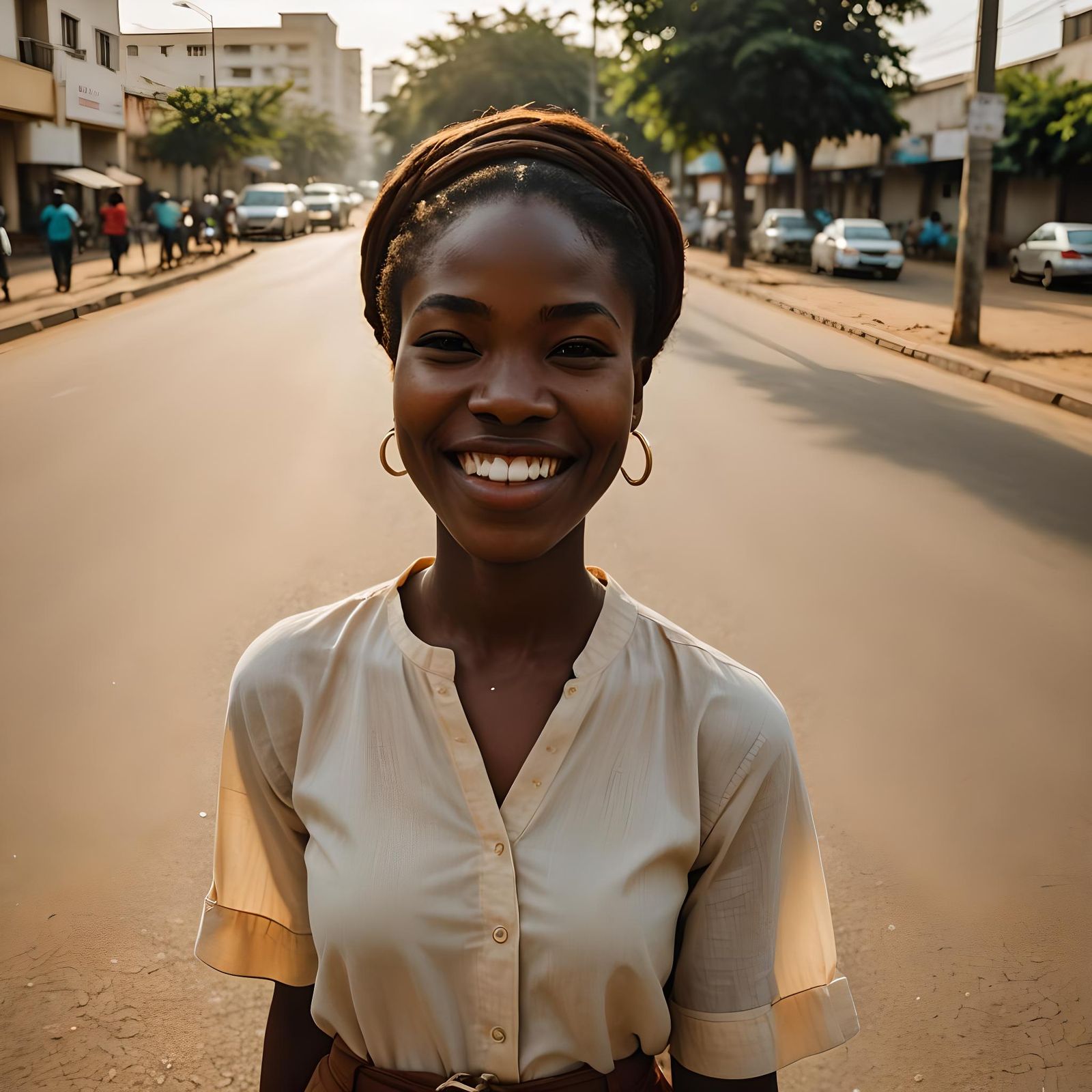 Nigerian Woman Portrait in Abuja, Cinematic Lighting
