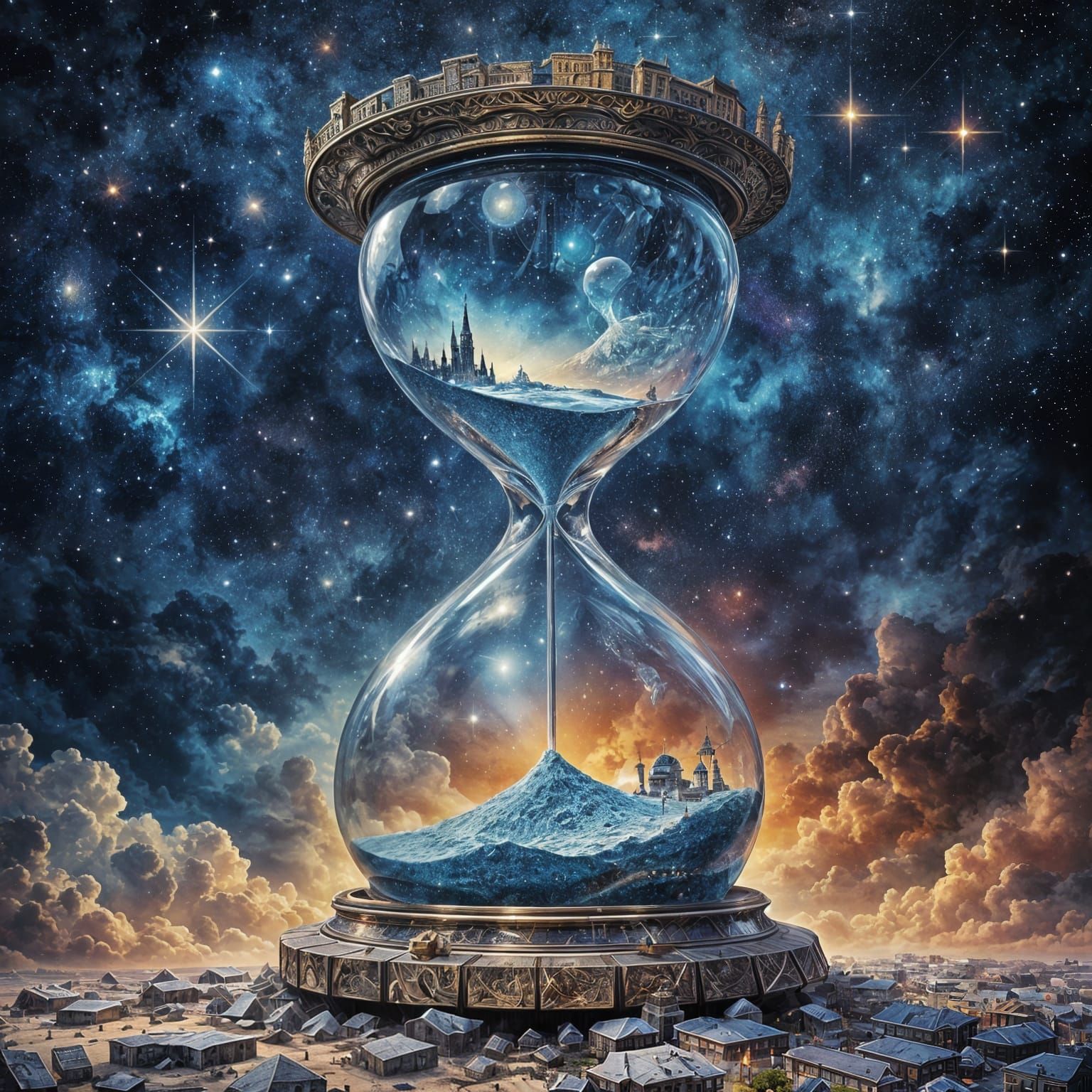 Colossal Hourglass Filled With Stars Marking Galactic Time