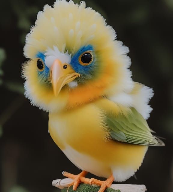 Charming Baby Chicken Portrait in Watercolor Style