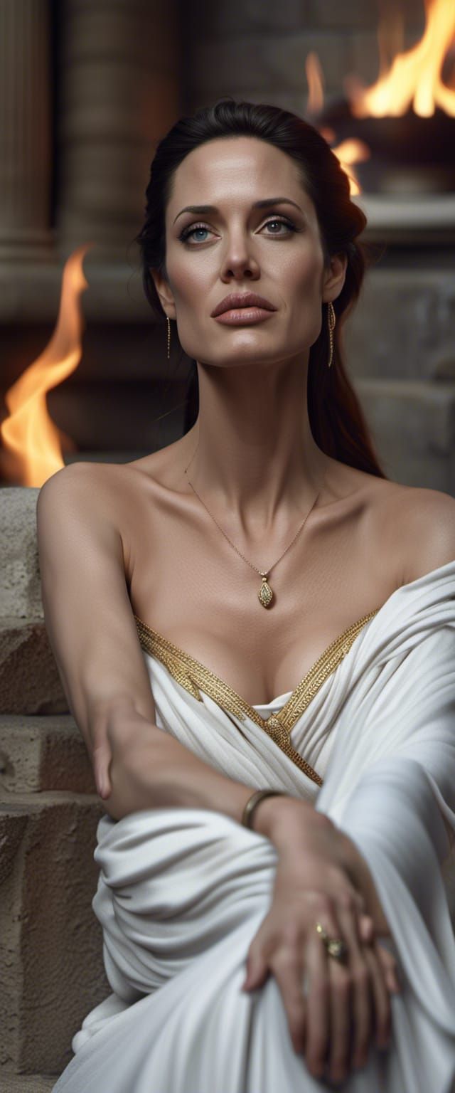 Hestia, Goddess of the Hearth in Greek Temple