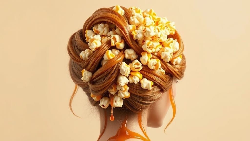 Popcorn and Toffee Hairstyle in Hyperrealistic Style