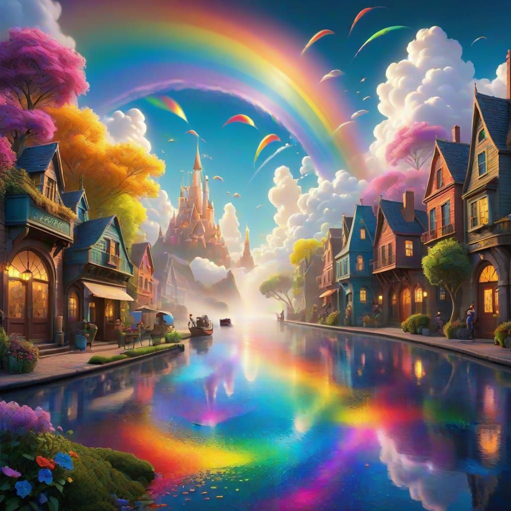 Vibrant, Iridescent Rainbow in Abstract, Fantasy Art Style