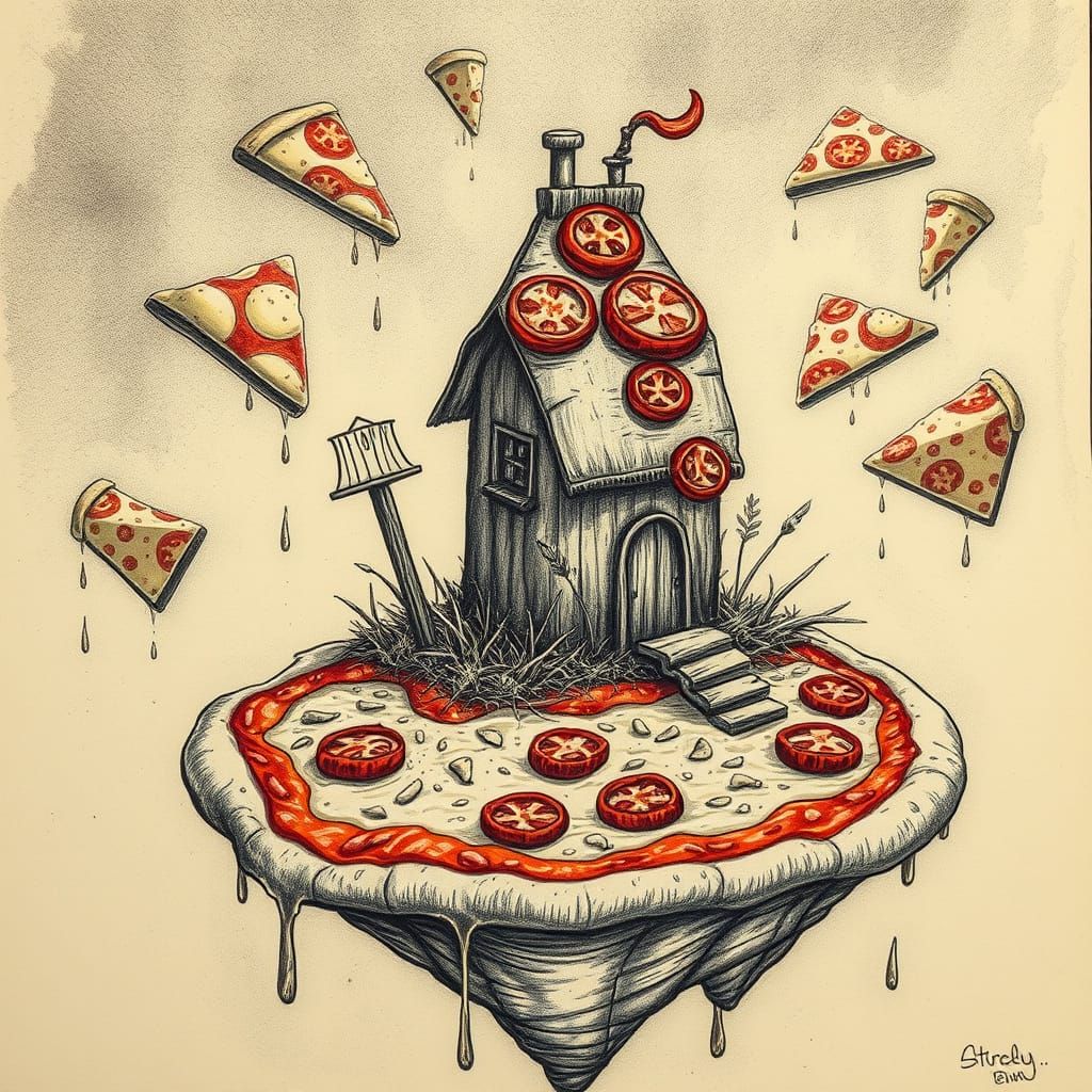 Pizza Slice Islands: A Fairy Tale Scene