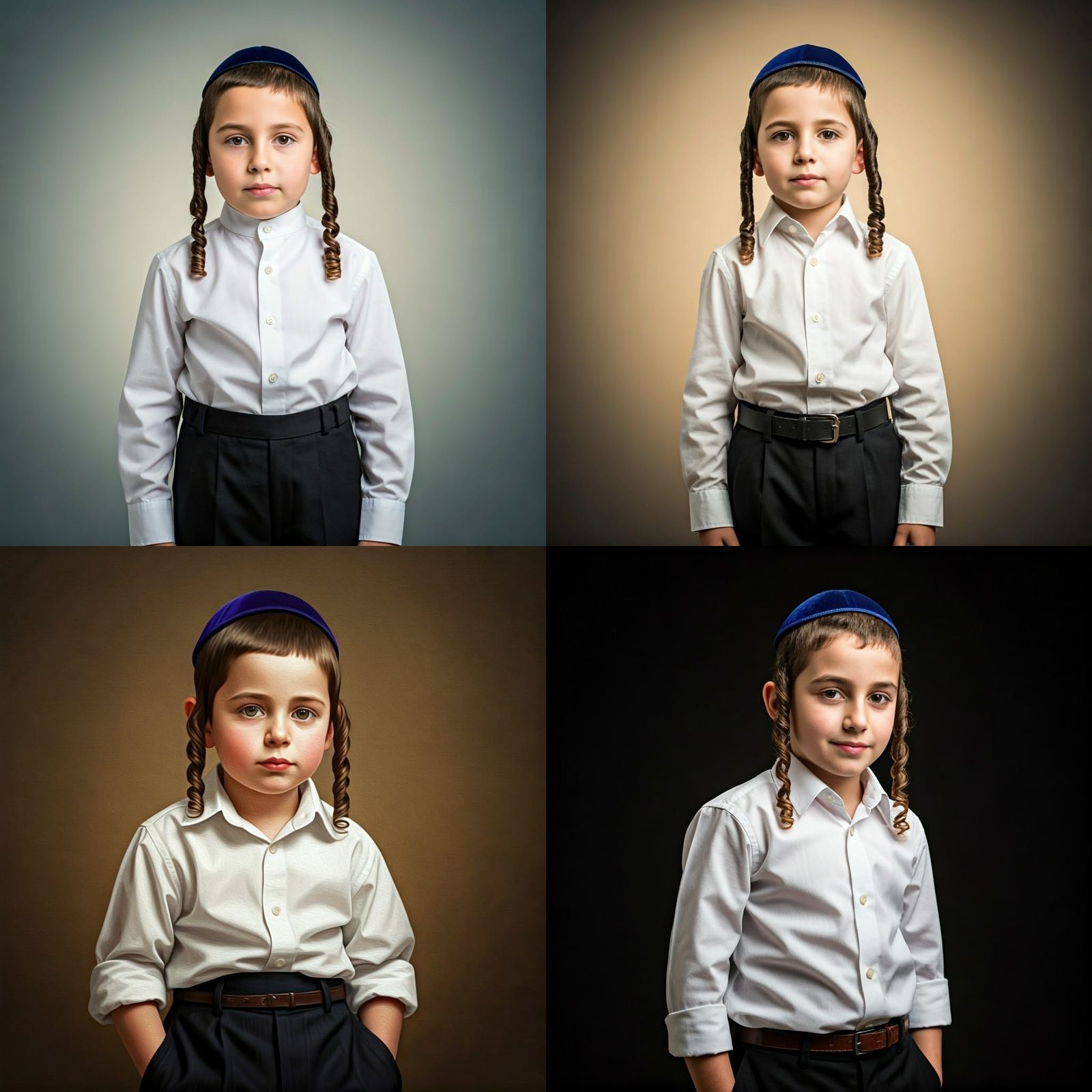 Young Haredi Boy with Sidelocks and Yarmulke