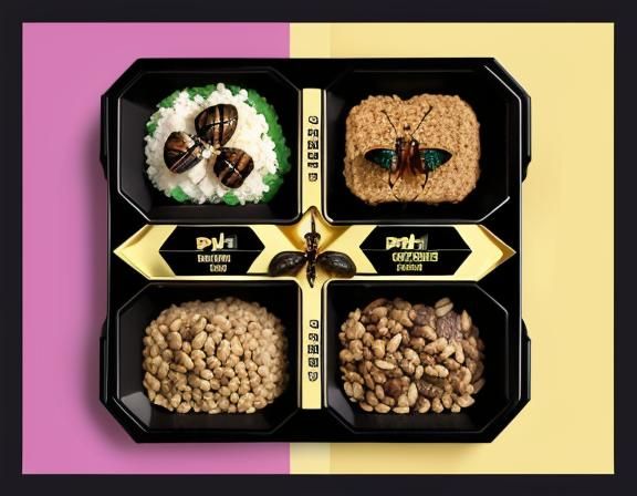 Edible Insect Protein Bars in Pop Art Style