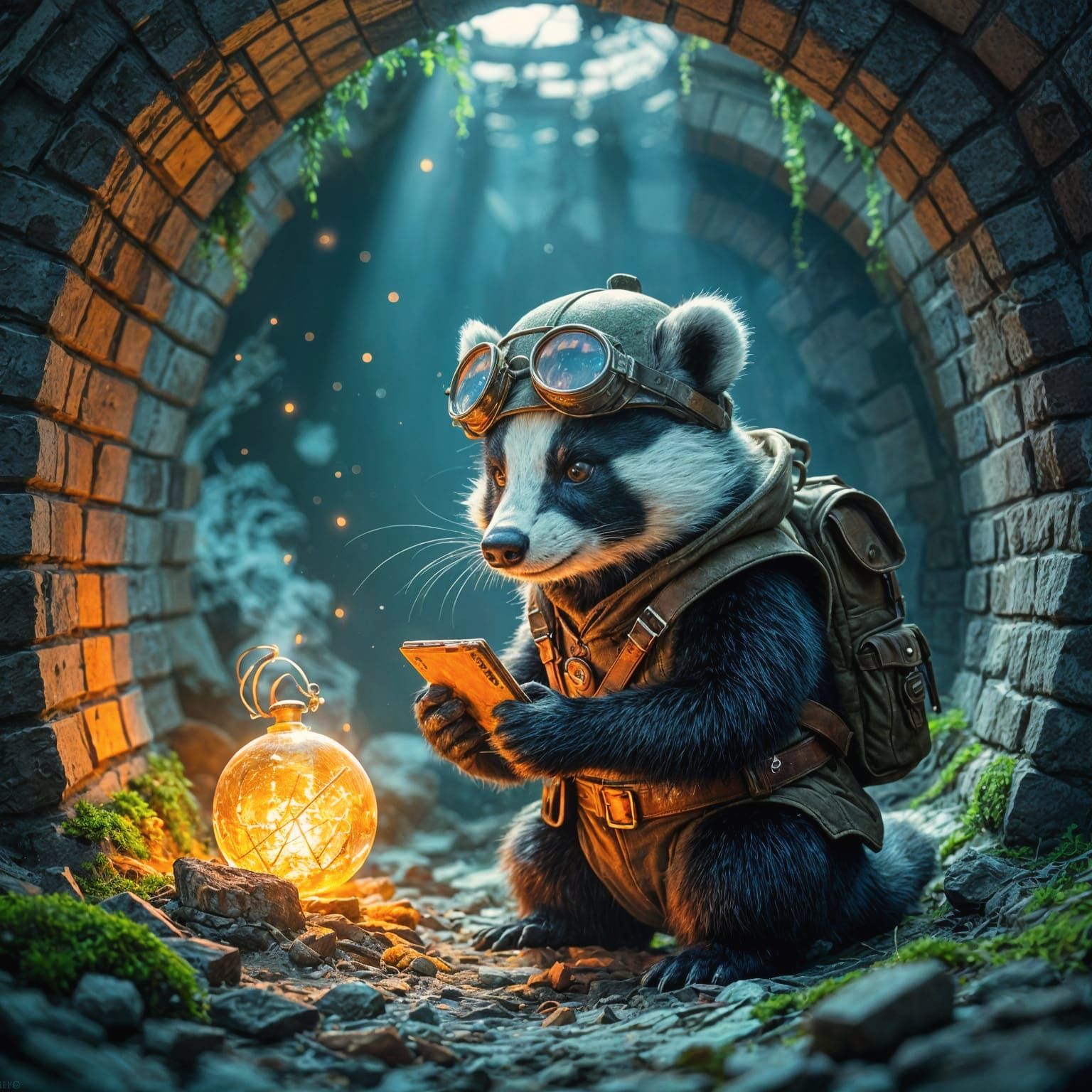 Explorer Badger Discovers Artifact in Metro Station