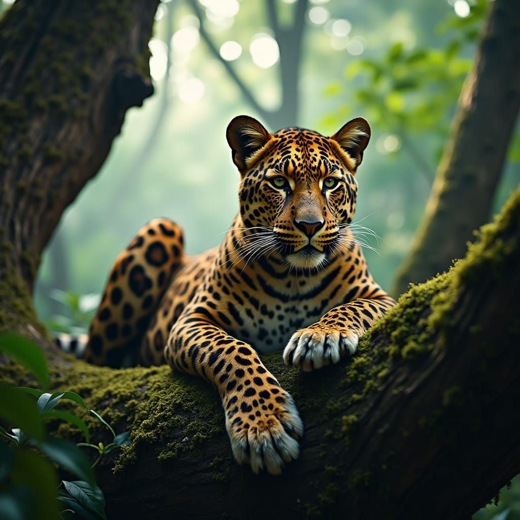 Leopard Resting in Jungle: Cinematic Naturalism