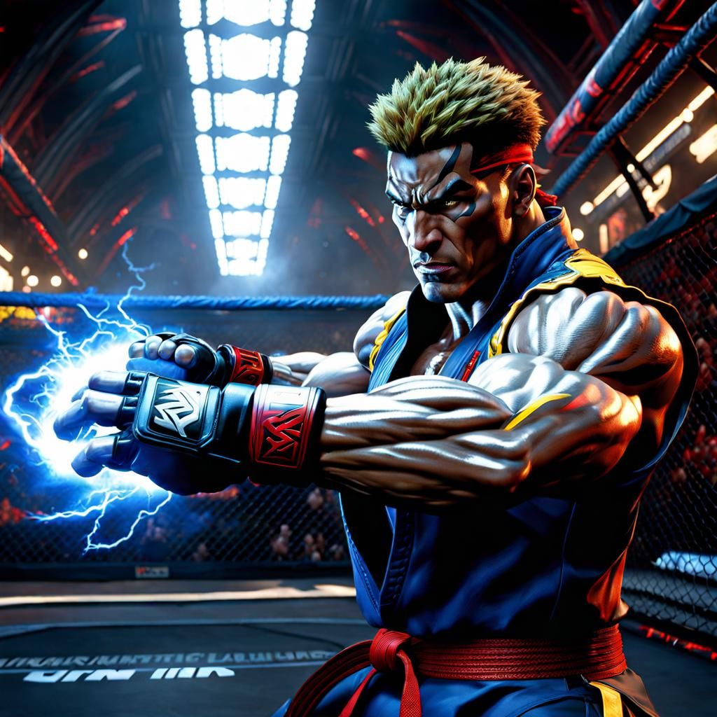 Sean From Street Fighter conjuring Hadouken