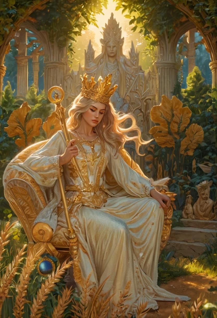 Regal Goddess Radiates Luxury in Golden Hour Glow