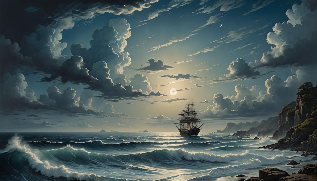 Ethereal Smalt Clouds in Detailed Matte Painting