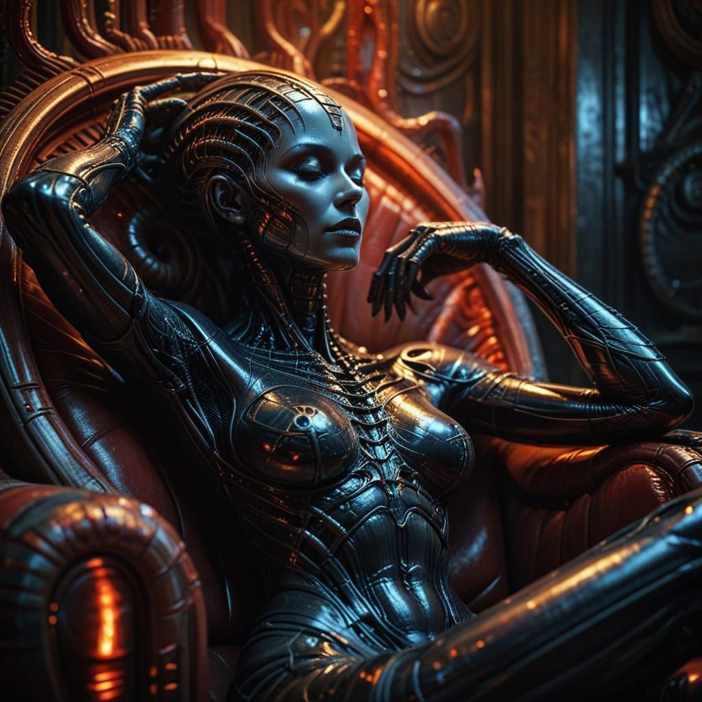 Surreal Portrait of a Reclining Figure in Vibrant Oil