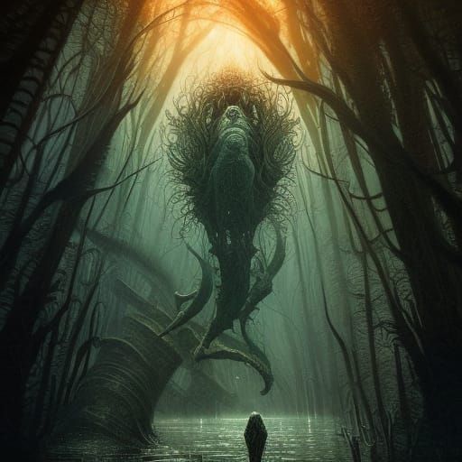 Ethereal Swamp Landscape in Digital Illustration