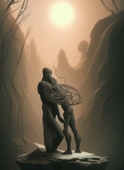 Surreal Lovers: Intricate Digital Painting