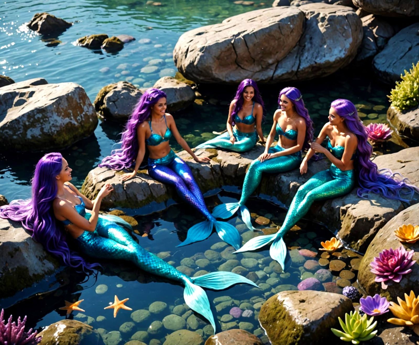 Mermaids in Oceanic Rock Pools