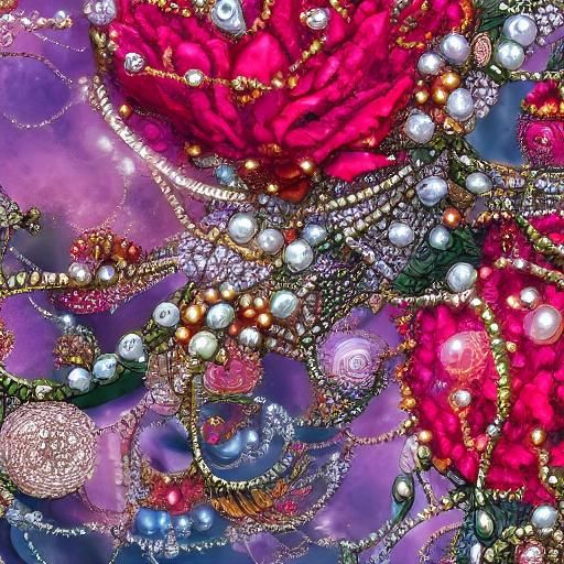 Pearl and Diamond Roses: Detailed Matte Painting