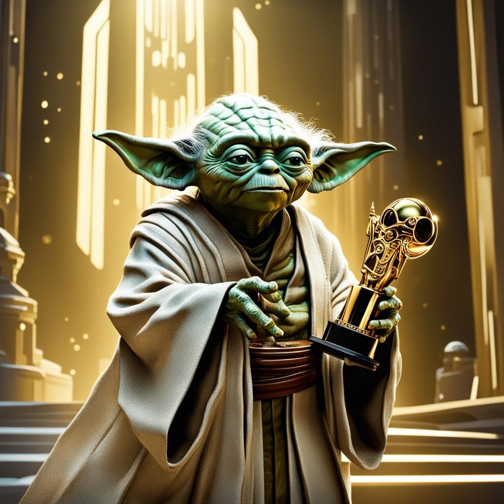 Yoda Wins Best Actor Award: Oil Painting