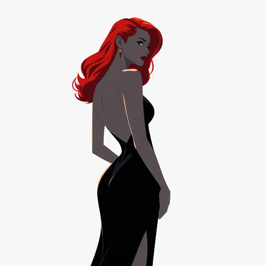 Confident Woman in Red, in the Style of Greg Rutkowski and A...