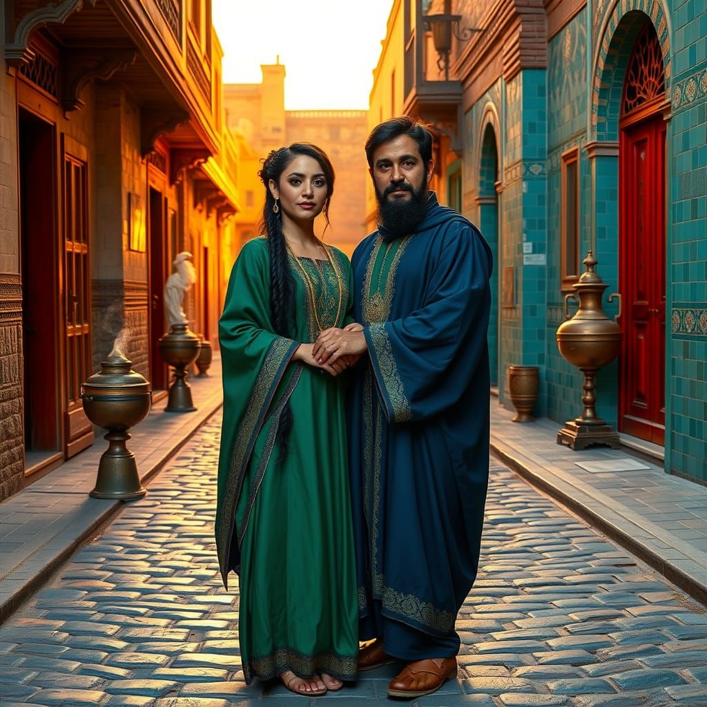10th Century Persian Couple at Golden Hour