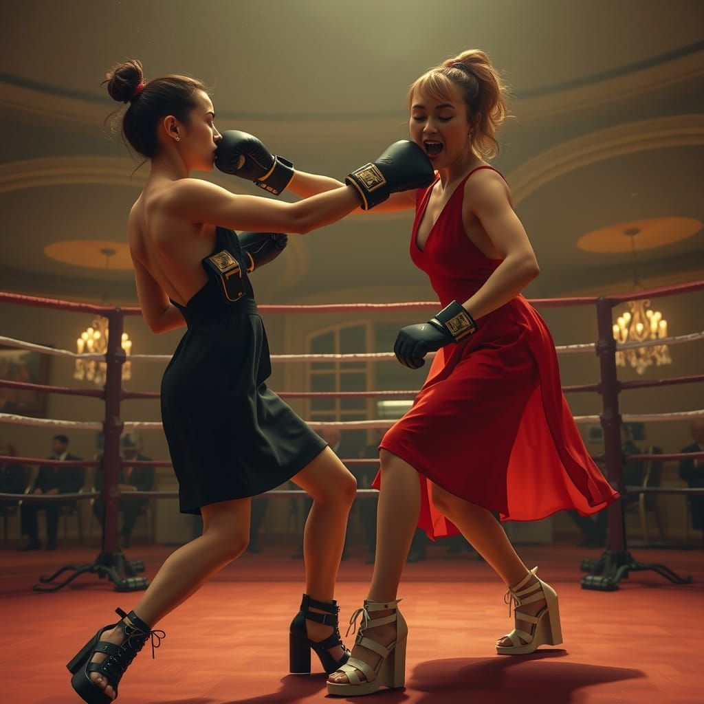 Hyper-Realistic Boxing Moment in Digital Cinematic Style