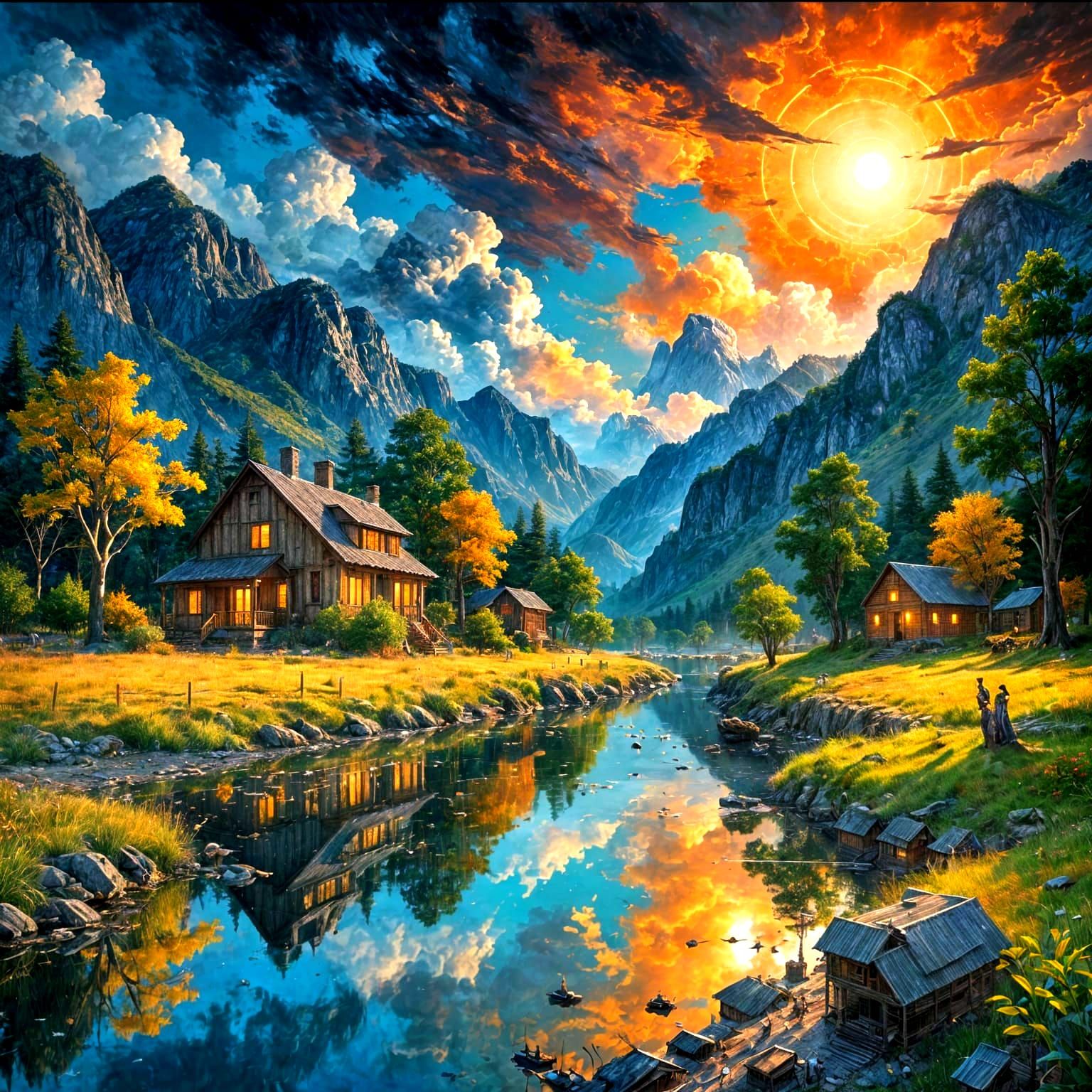 Neo-Impressionist Midnight Fantasy