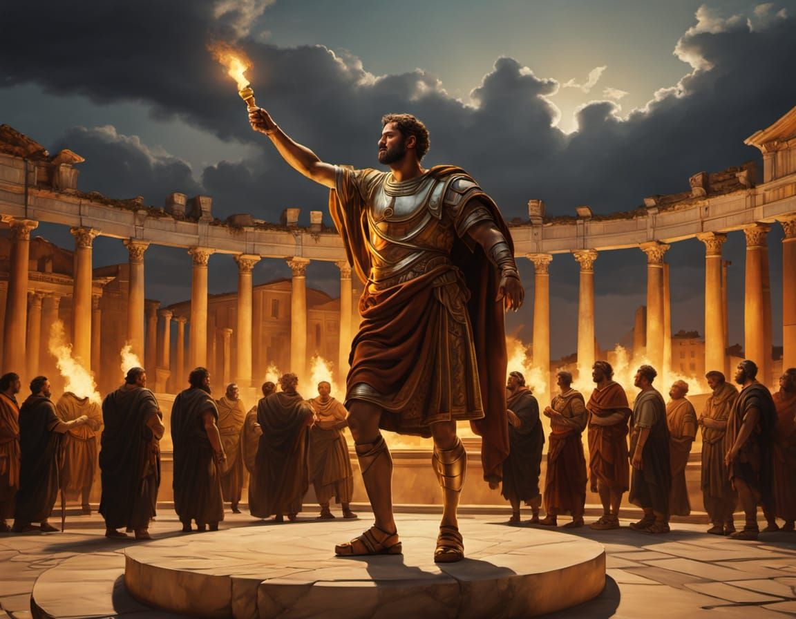 Octavian Eulogy in a Roman Forum Painting