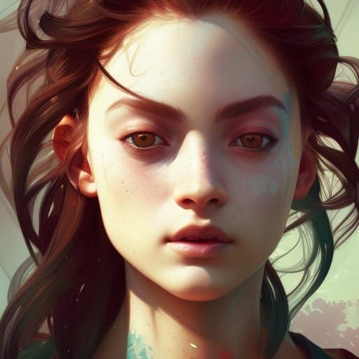 Detailed Portrait of Willow in Art Nouveau Style