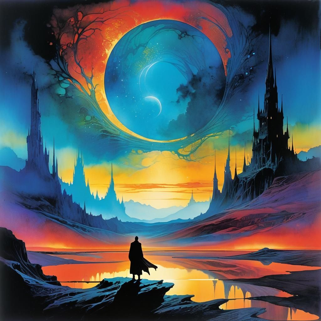 Surreal Ethereal Being in Fantasy Realm Painting