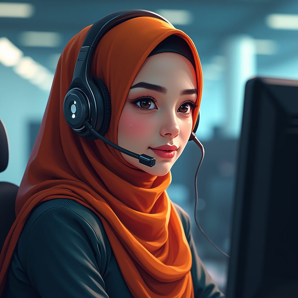 Southeast Asian Call Centre Staff in Modern Portrait