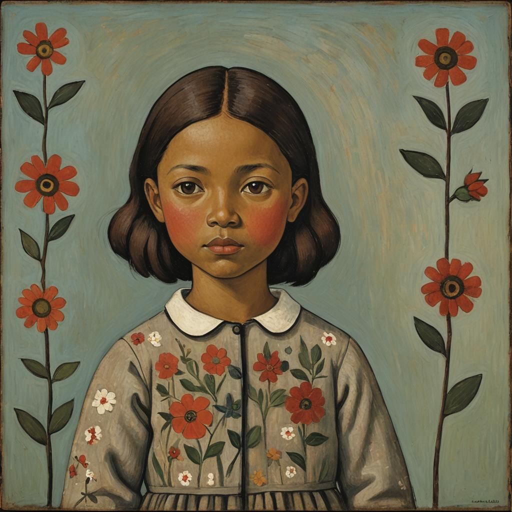 Cute Girl in Expressionist Style